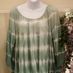 Chaps Green Ombre Knit Top